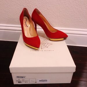 Charlotte Olympia Debbie red heels size 36.5